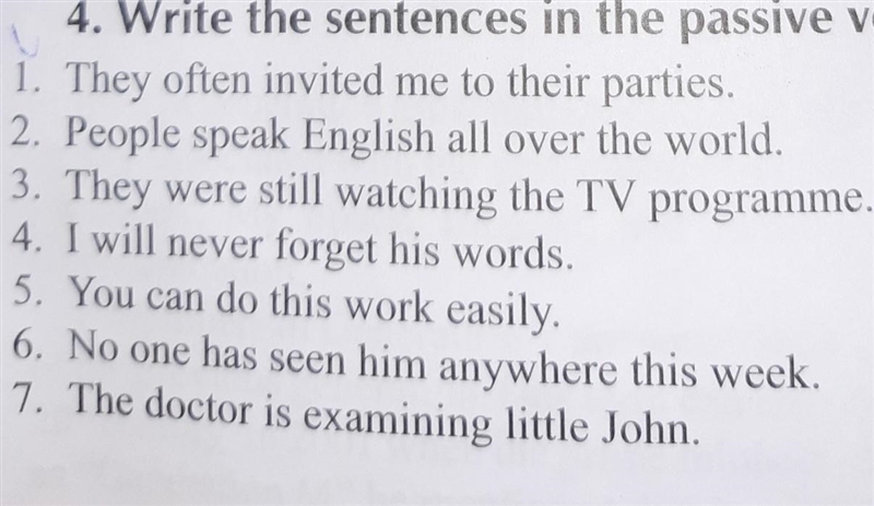 Write the sentences in the passive voice.​-example-1