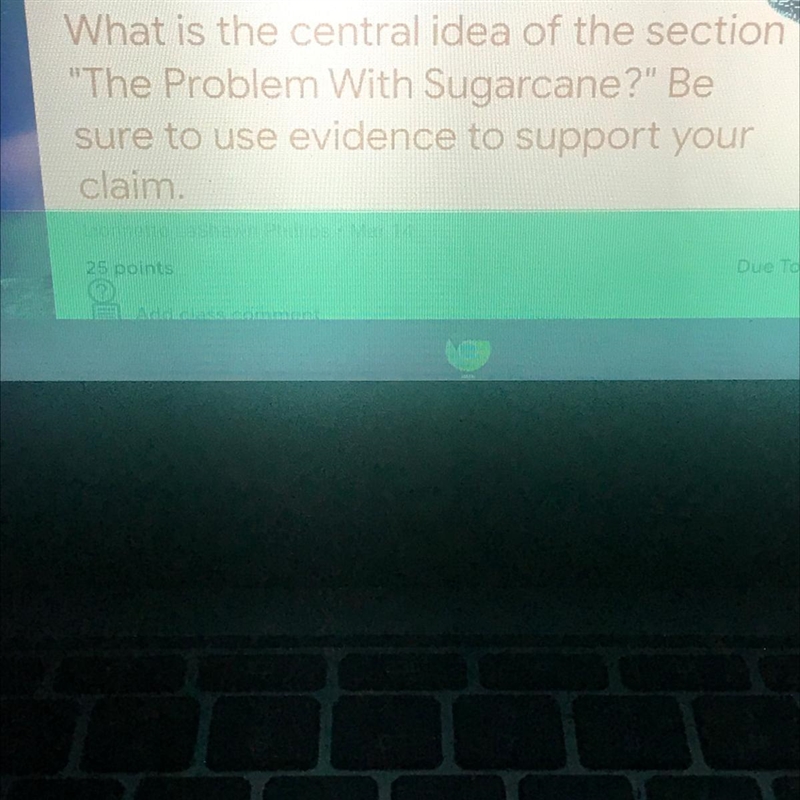 What is the central idea of the section "The Problem With Sugarcane?"-example-1