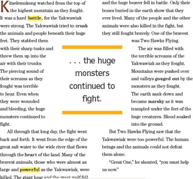 On page 604, the author states: “The piercing sound of their screams as they fought-example-1