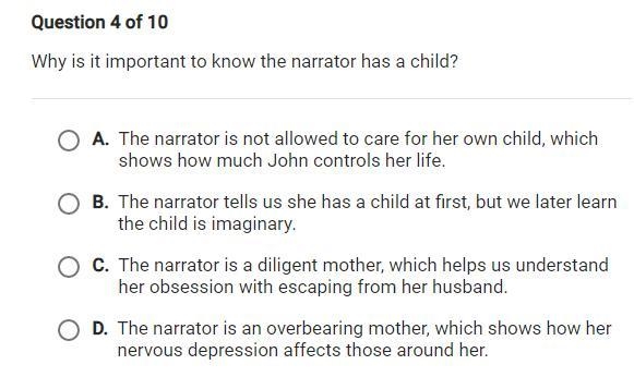 Why is it important to know the narrator has a child?-example-1