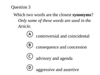 Question 3 Which two words are the closest synonyms? Only some of these words are-example-1