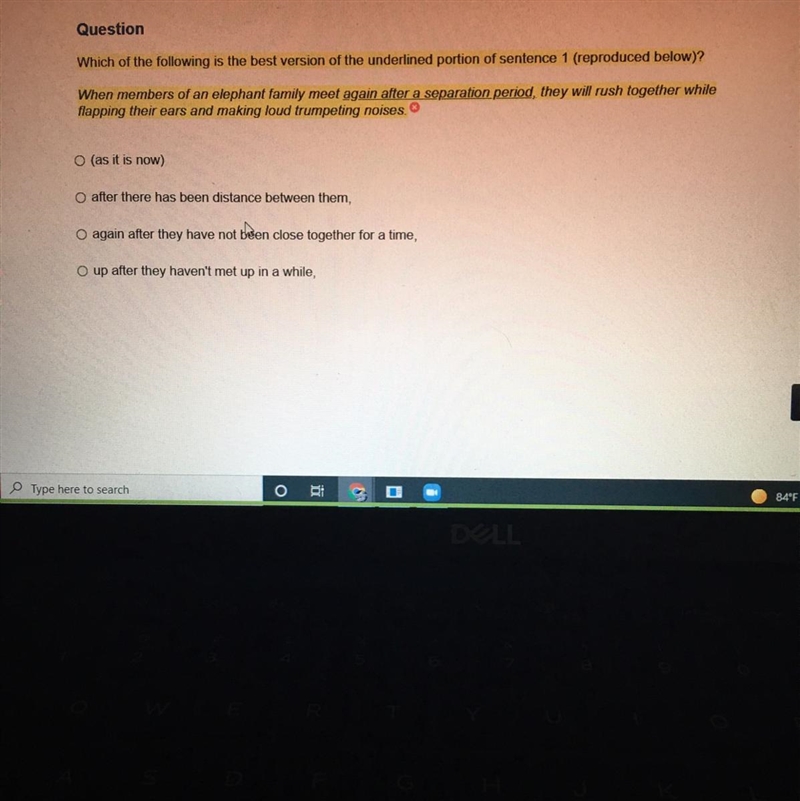 Which of the following is the best version of the underlies portion of sentence 1?-example-1