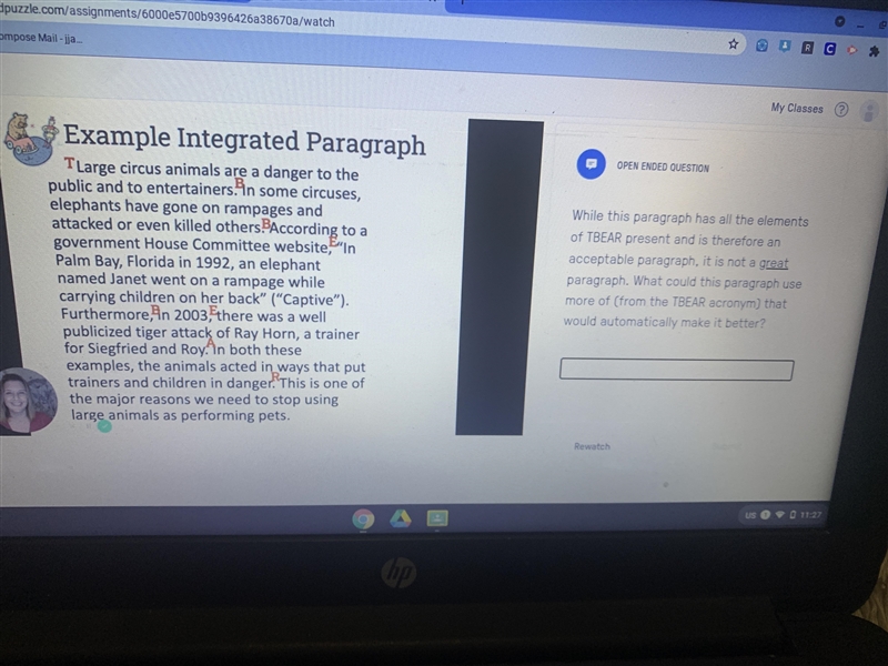 TBEAR Integrated paragraph !! someone please help I have to find what will make the-example-1