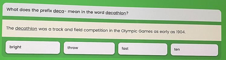 What does the prefix deca- mean in the word decathlon?-example-1