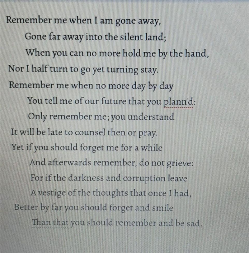 HELP Does anyone see any figurative language in this poem? It's the poem "Remember-example-1