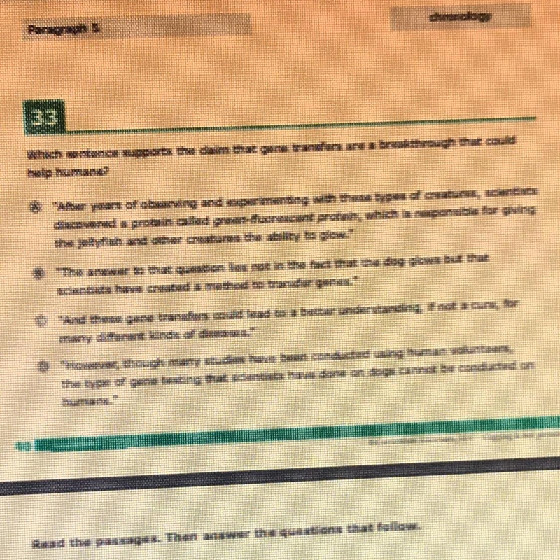 Which sentence supports the claim that gene transfers are a breakthrough that could-example-1