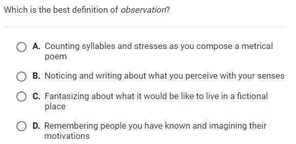 Which is the best definition of observation?-example-1