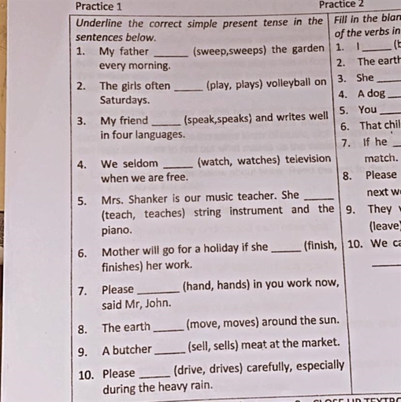 Simple present tense (practise 1)-example-1