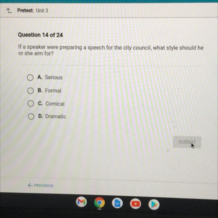 If a speaker were preparing a speech for the city council, what style should he or-example-1