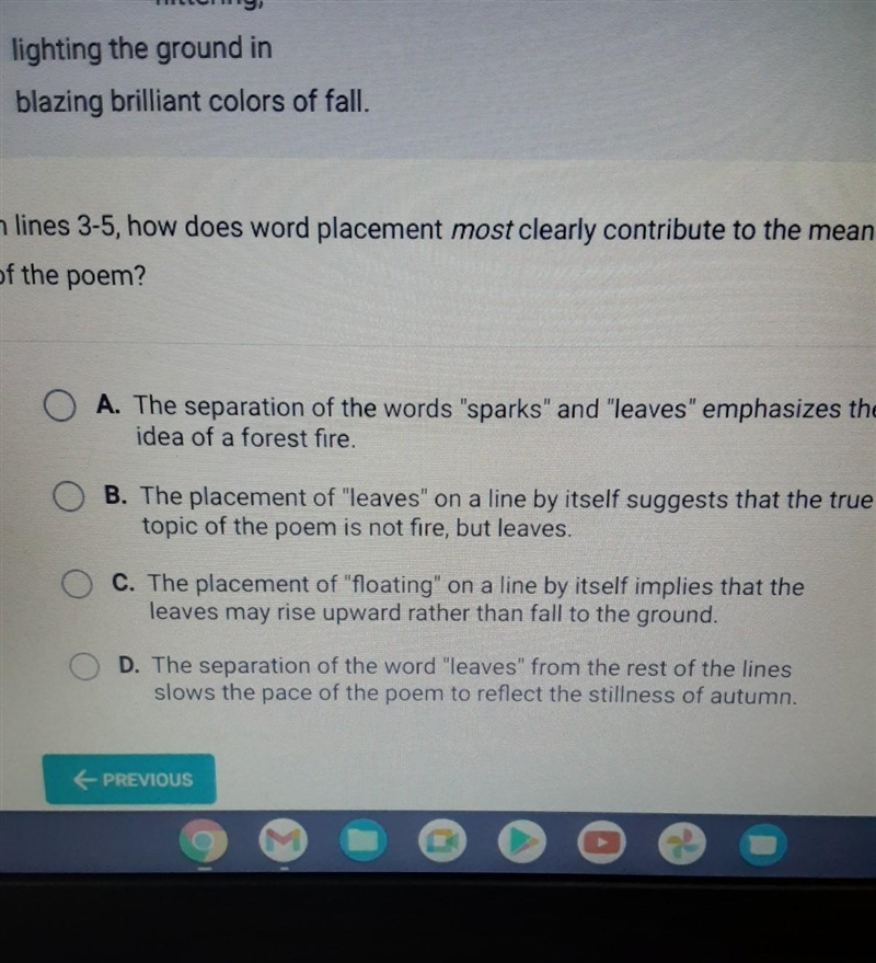 PLZ HELP ASAAP!! 50 POINTS! The chill has reached the trees Setting them afire, The-example-1