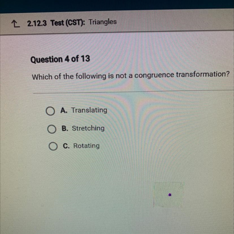 Which of the following is not a congruence transformation?-example-1