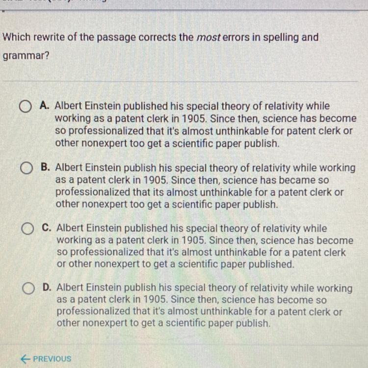 Albert Einstein publish his special theory of relativity while working as a patent-example-1