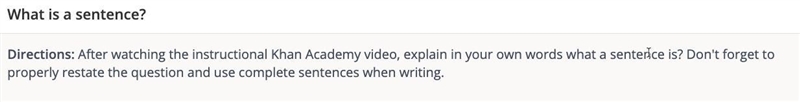 Explain in your own words what a sentence is? You don't have to watch the video-example-1