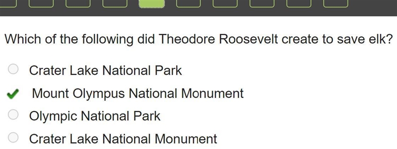 Which of the following did Theodore Roosevelt create to save elk?-example-1