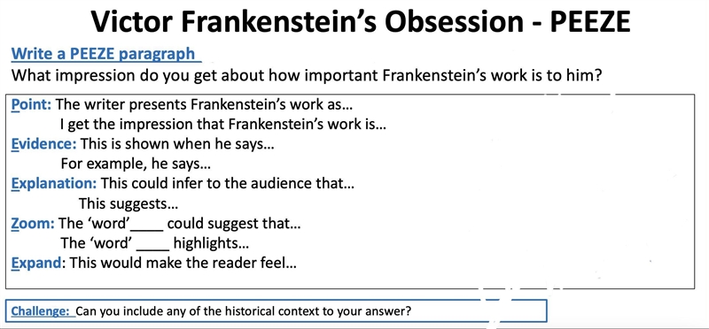 Hi, I needed some help with my English homework. We are to write about Victor Frankenstein-example-1