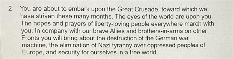 I NEED HELP ASAP!! How does Eisenhower develop his claim in paragraph 2? A: He explains-example-1