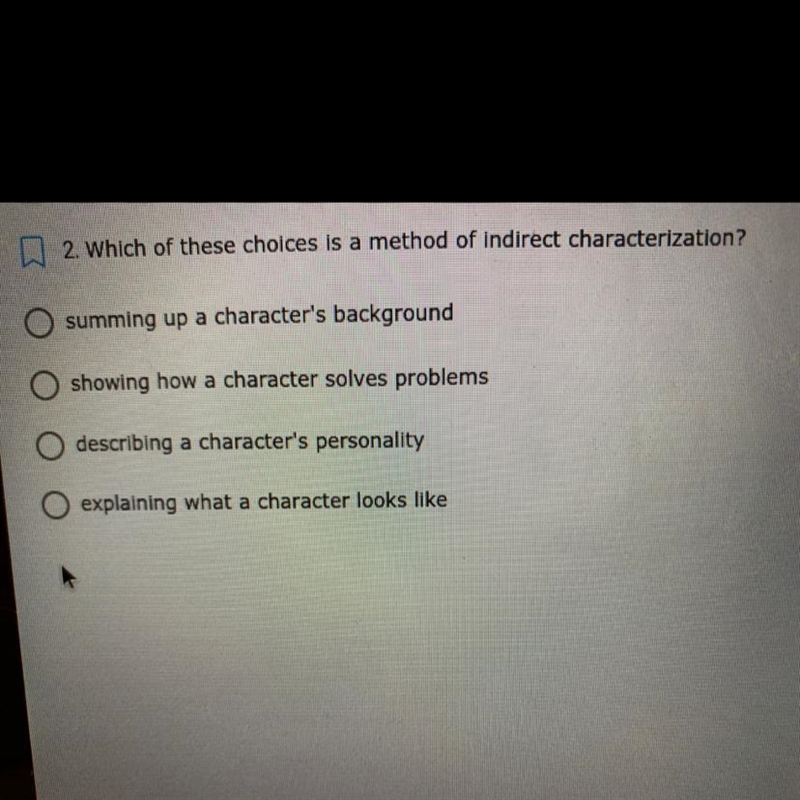 0.2 Which of these choices is a method of indirect characterization? summing up a-example-1