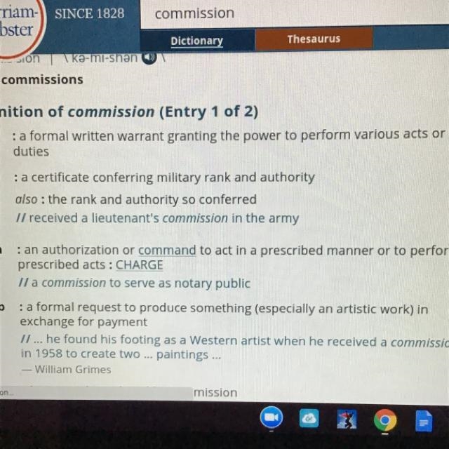 Definition of commission-example-1