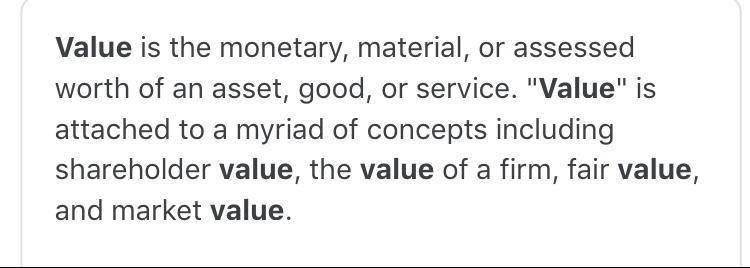 What is the best definition of value-example-1