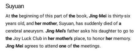 Who is Jing-Mei? Who was her mother? (Chapter 1) HURRY PLEASE QUICK!!! NO TIME!!!!!!-example-1