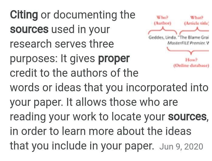 What is the importance of citing sources properly?-example-1