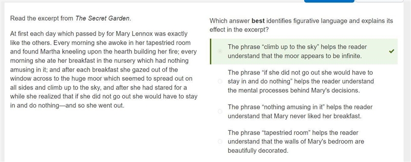 Which answer best identifies figurative language and explains its effect in the excerpt-example-1