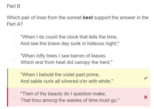 GIVEING POINTS Read the sonnet Part A Sonnet XII What can be inferred from Shakespeare-example-3