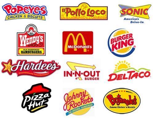 5 logos about food or candy (examples)-example-1