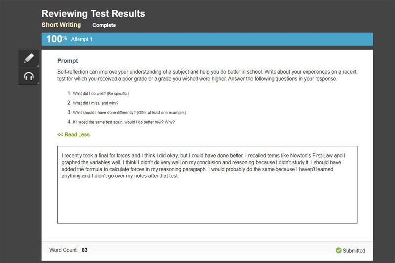 Prompt Self reflection can improve your understanding of a subject and help you do-example-1