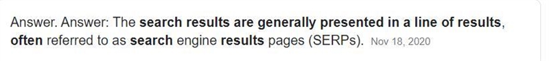 2. What search results are generally presented in a line of results? A. Search Engine-example-1