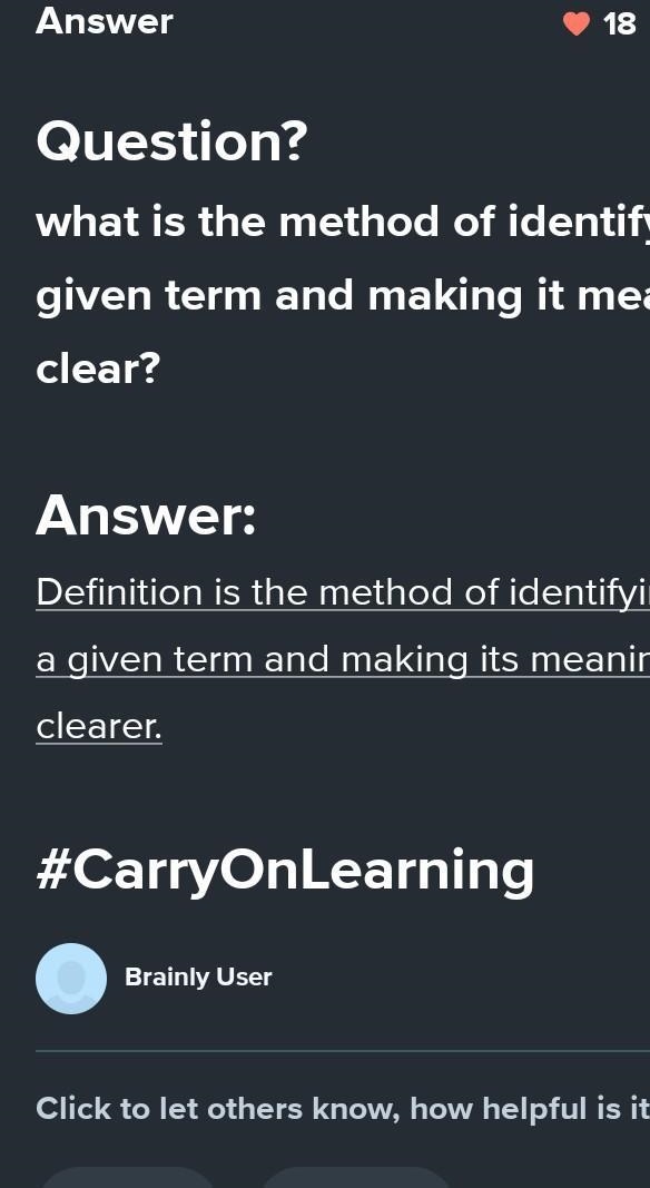 in explaining a concept it is the method of identifying a given term and making its-example-1