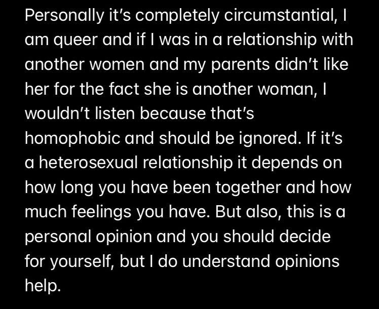 If parents disapprove of the person their son/daughter is in love with, should the-example-1