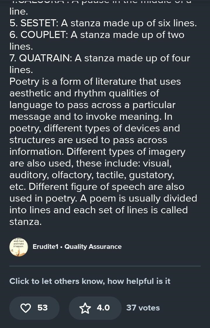 Drag the tiles to the boxes to form correct pairs. Match each term related to poetry-example-1