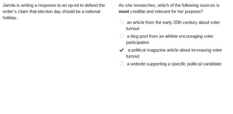 Jamila is writing a response to an op-ed to defend the writer’s claim that election-example-1