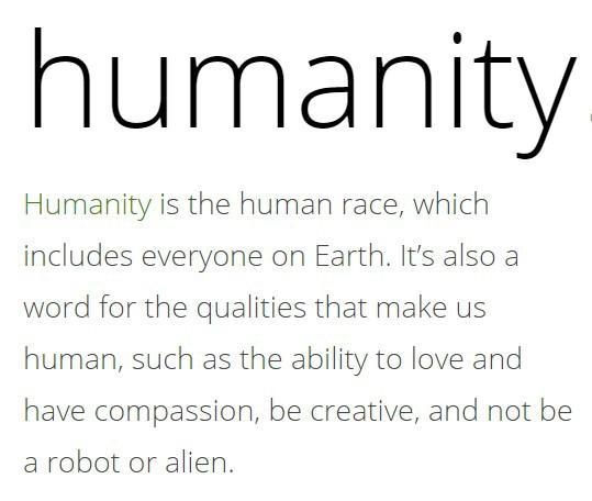 What is humanity ?,,​-example-1