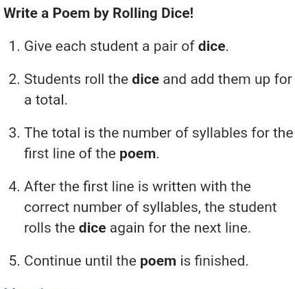 Make a Poetry Bingo /Poetry Ladder /Poetry Dice based on the chapter “JUST ME”. how-example-3