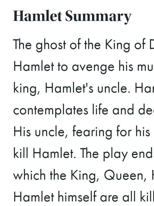 Can someone write a summary about Hamlet?-example-1