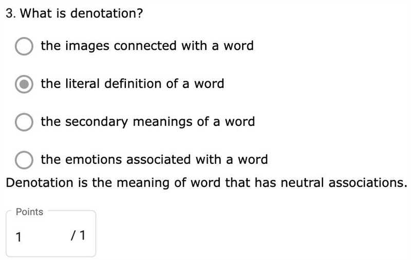 What is denotation? the literal definition of a word the emotions associated with-example-1