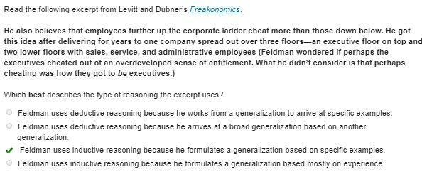 Read the following excerpt from Levitt and Dubner’s Freakonomics. He also believes-example-1