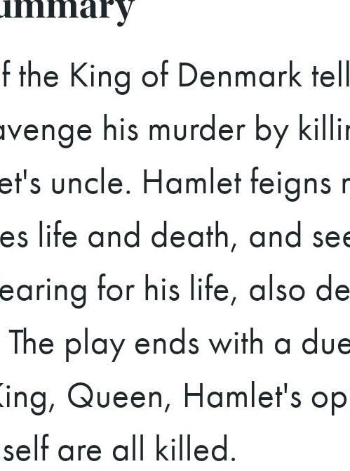 Can someone write a summary about Hamlet?-example-2