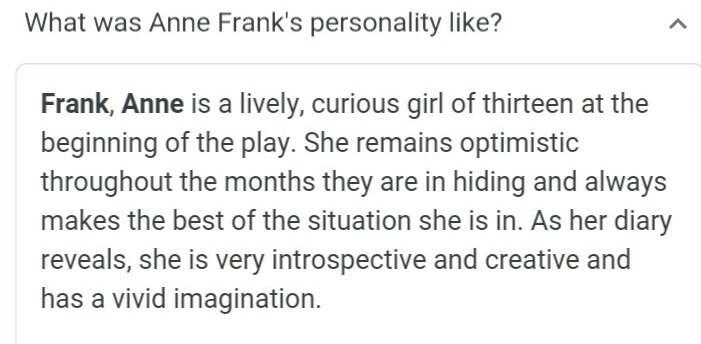 50 Points Written Responses What does Anne Frank learn about herself during her time-example-5