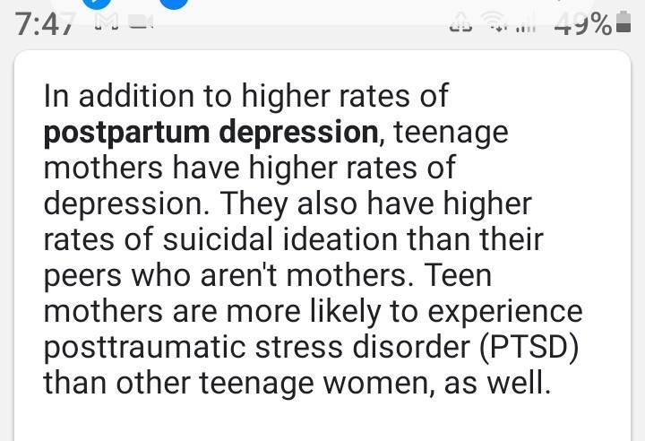 (4) list three negative consequences when it comes to teenage pregnancy.-example-1