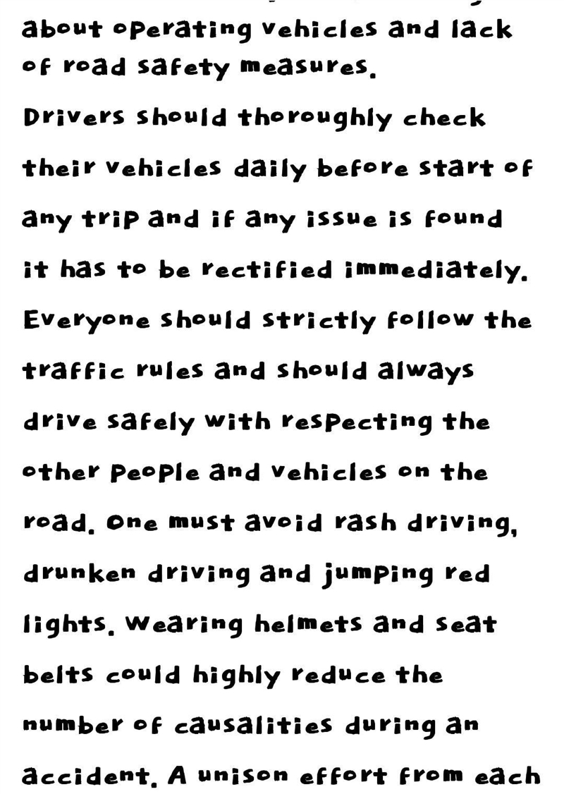 An Article for publication on dangers on our roads​-example-3