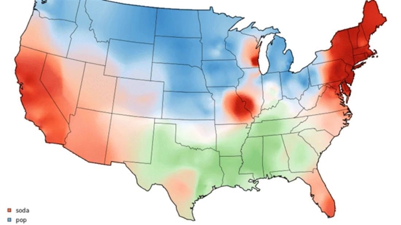 According to the map, in which region would a person be most likely to refer to a-example-1