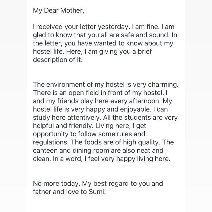 Write a letter to your mother describing how good she is for you. ​-example-1