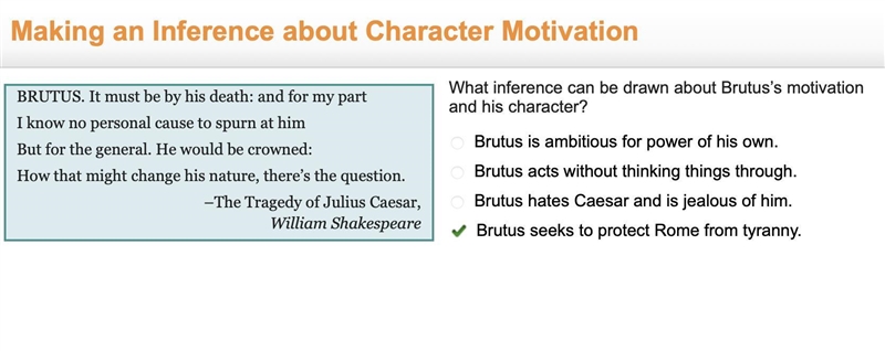 BRUTUS. It must be by his death: and for my part I know no personal cause to spurn-example-1