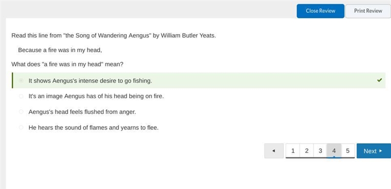 Read this line from "the Song of Wandering Aengus" by William Butler Yeats-example-1