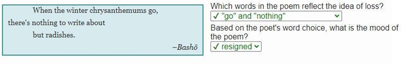 When the winter chrysanthemums go, there's nothing to write about but radishes. –Bash-example-1