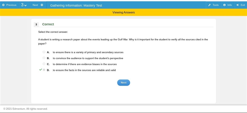 Select the correct answer. A student is writing a research paper about the events-example-1