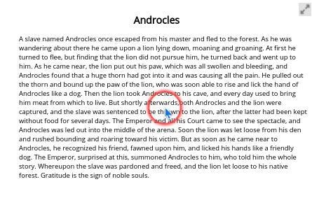 Select the correct answer. How does Androcles's relationship with the lion affect-example-1